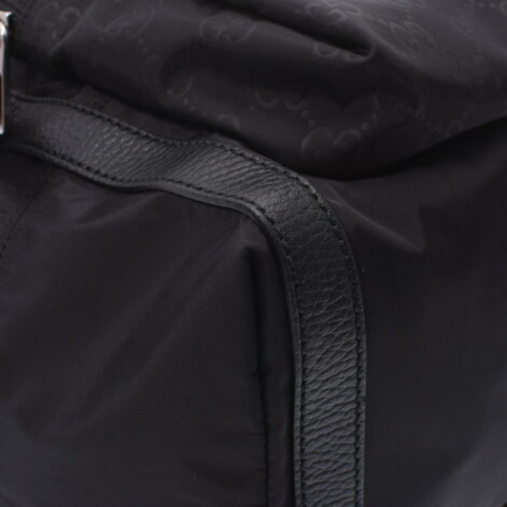 Gucci Gg Pattern Backpack Black Nylon Leather Bac… - image 4